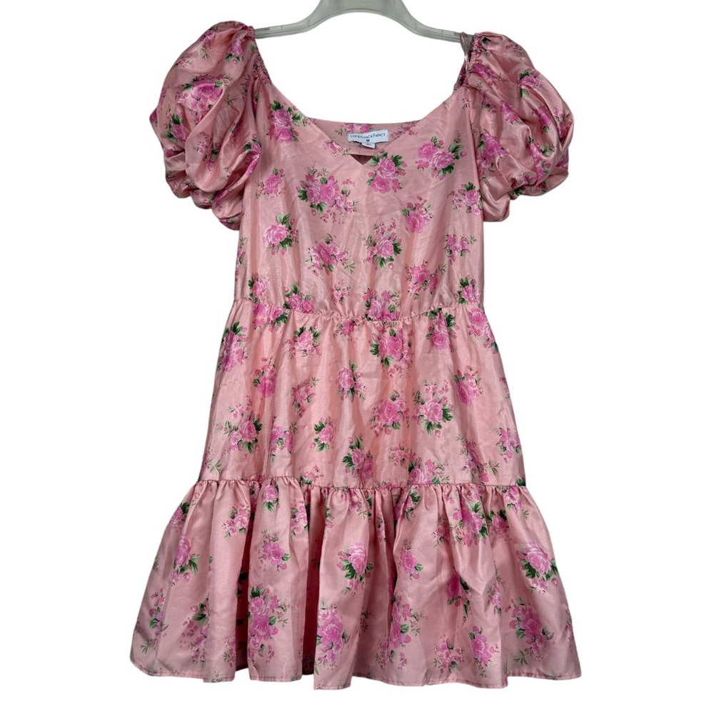 LoveShackFancyxTarget Floral Pink Puff Sleeve Dress